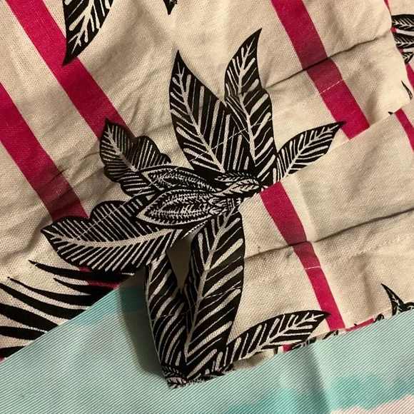 High-Rise Wide Leg Tropical Stripe Pants in Pink/White - Picture 9 of 16